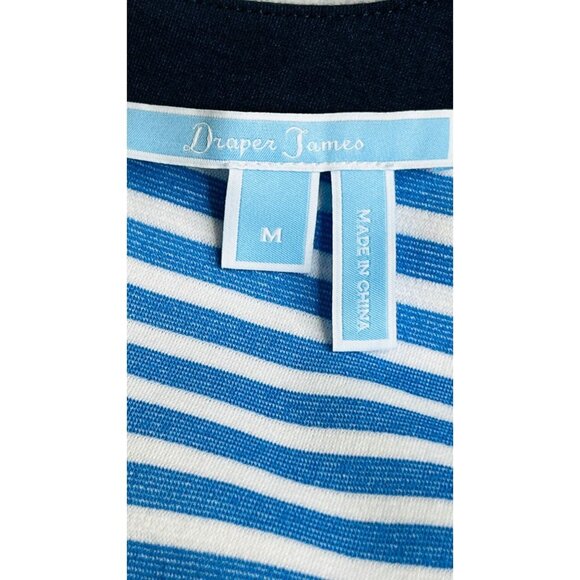 Draper James Persley Ponte Knit Dress Size M Blue White Stripe Red Trim - Picture 9 of 13